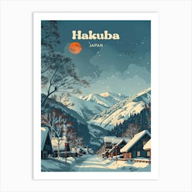 Hakuba Japan Snow Travel Art Illustration Art Print