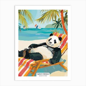 Giant Panda Relaxing In A Hot Spring Poster 3 Art Print
