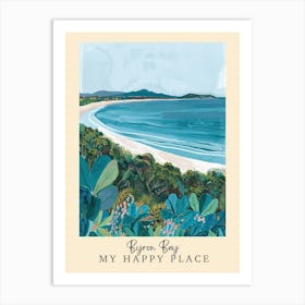 My Happy Place Byron Bay 3 Travel Poster Art Print