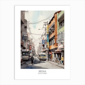 Seoul 1 Watercolour Travel Poster Art Print