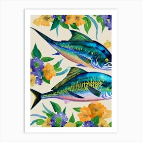 Mahi Mahi Vintage Graphic Watercolour Art Print