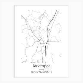 Jarvenpaa,Finland Minimalist Map Art Print