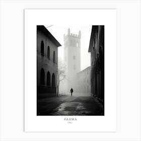 Poster Of Parma, Italy, Black And White Analogue Photography 1 Art Print