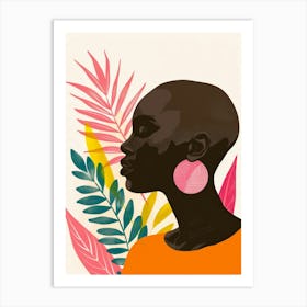 African Woman With Earrings 4 Art Print