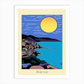 Poster Of Minimal Design Style Of Dubrovnik, Croatia 3 Art Print