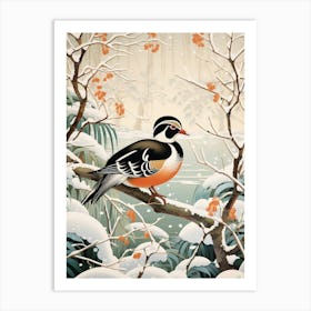Winter Bird Painting Wood Duck 4 Art Print