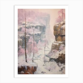 Dreamy Winter Painting Bohemian Switzerland National Park 1 Art Print