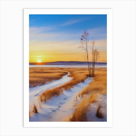 Sunset In The Snow 1 Art Print