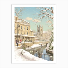 Vintage Winter Illustration Bath United Kingdom 2 Art Print