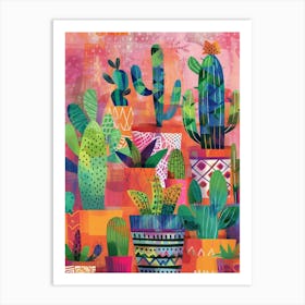 Cactus Pots 5 Art Print