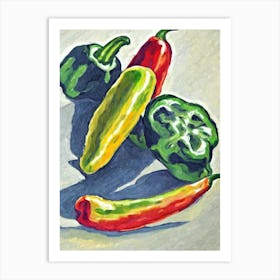 Jalapeno Pepper Fauvist vegetable Art Print