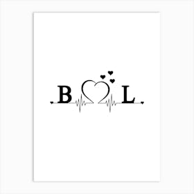 Personalized Couple Name Initial B And L Monogram Art Print