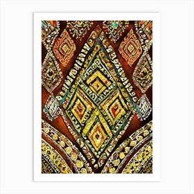 African Tribal Patterns And Motifs With Energetic Colors Art Print
