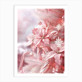 Pink Christmas Tree 3 Art Print