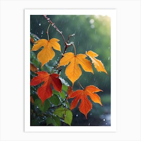 Autumn Leaves In The Rain Art Print