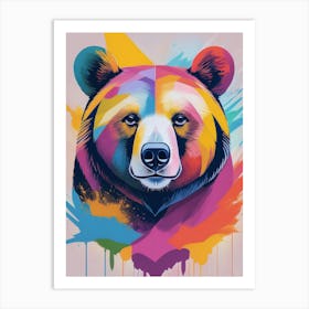 Grizzly Bear Portrait Illustration Art Print