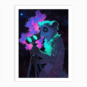 Raccoon In Space Art Print