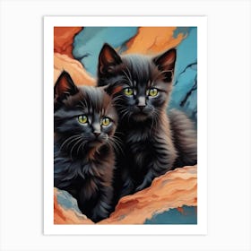 Two Black Kittens 1 Art Print