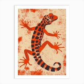 Orange Red Leopard Gecko6 Art Print