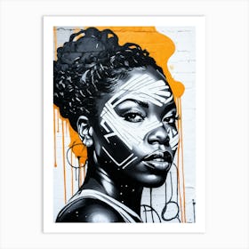 Graffiti Mural Of Beautiful Black Woman 227 Art Print