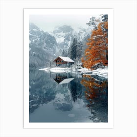 Cabin In The Snow Art Print