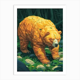 Polygonal Bear 2 Art Print