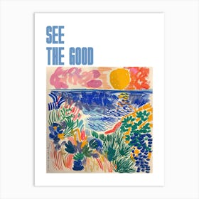 See The Good Poster Seaside Doodle Matisse Style 2 Art Print