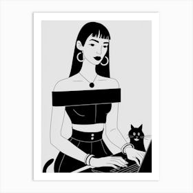 Black And White Illustration Art Print