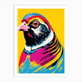 Andy Warhol Style Bird Partridge 2 Art Print