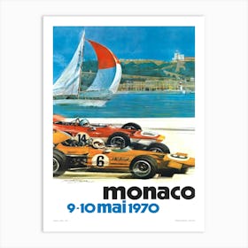 1970 Monaco Grand Prix Racing Poster Art Print