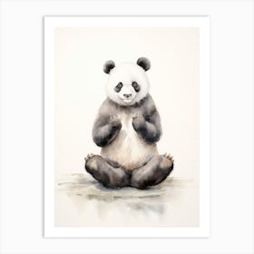 Panda Art Practicing Yoga Watercolour 3 Art Print