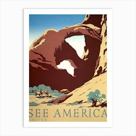 Rock Formations In America, Vintage Travel Poster Art Print