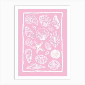 Seashells Pink Art Print