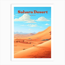 Sahara Desert Egypt Dune Modern Travel Illustration Art Print