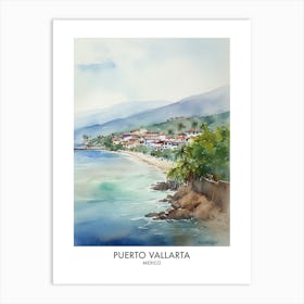 Puerto Vallarta 4 Watercolour Travel Poster Art Print
