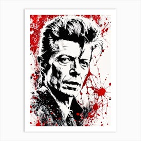 David Bowie Portrait Ink Painting (27) Art Print