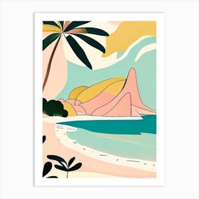 Marajo Island Brazil Muted Pastel Tropical Destination Art Print