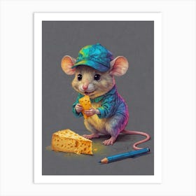 Mouse With Cheese Art Print