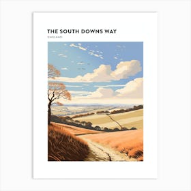The South Downs Way England 3 Hiking Trail Landscape Poster Art Print