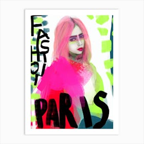 PARIS FASHION - Fashion Illustration Portrait with pop colors  by "COLT x WILDE"  Art Print