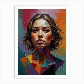 Woman With A Colorful Face Art Print