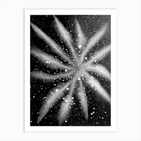 Diamond Dust, Snowflakes, Black & White 3 Art Print