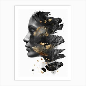 Gold And Black 59 Art Print