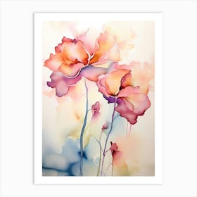 Watercolor Flowers 50 Art Print