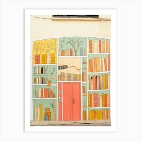 Tel Aviv The Book Nook Pastel Colours 3 Art Print