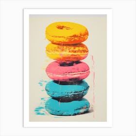 Donut Pop Art Risograph Inspired 3 Art Print
