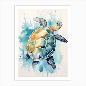 Sea Turtle Watercolour Painting Art Print