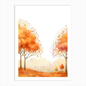 Cute Autumn Fall Scene 52 Art Print