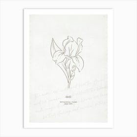 Iris Birth Flower | Antique Art Print