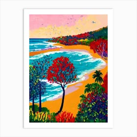 Burleigh Heads Beach, Australia Hockney Style Art Print